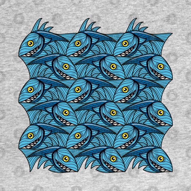 Escher Fish pattern III by Maxsomma